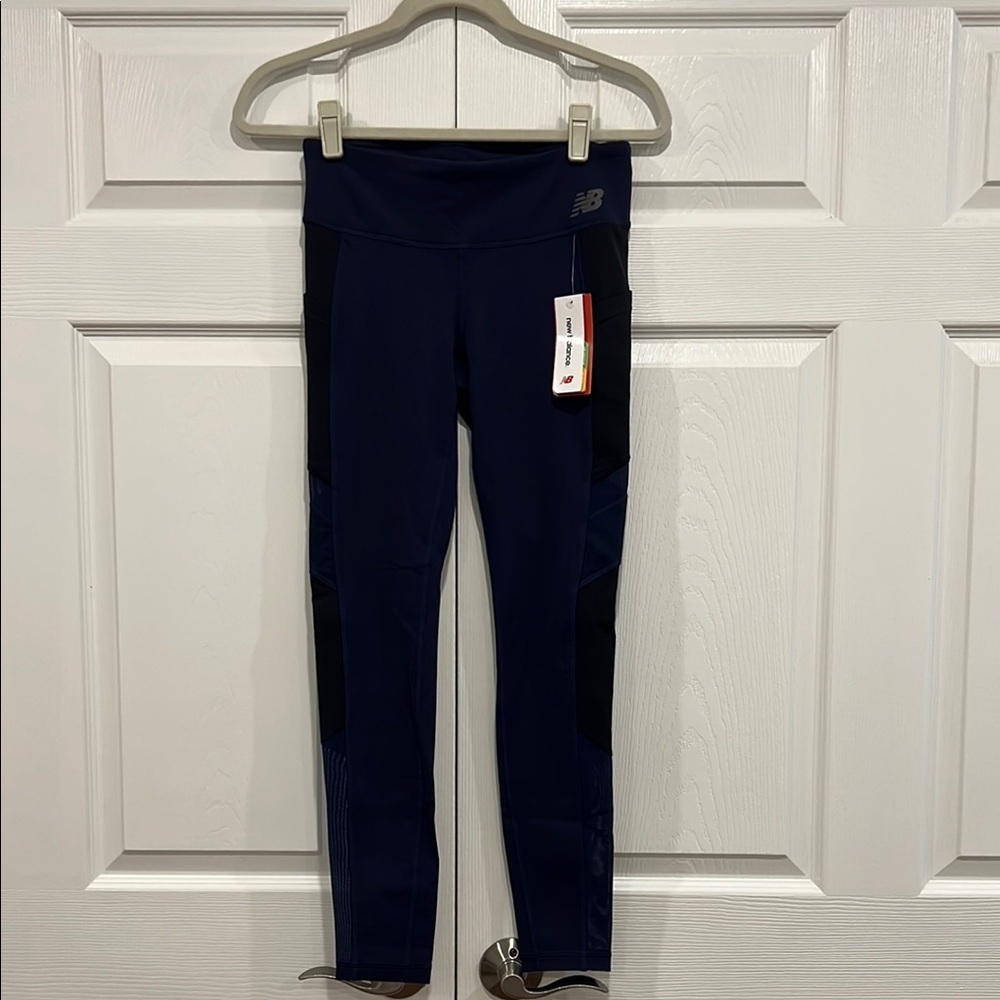 New Balance Transform Pocket Tight Womens Navy Blue Black Size Small